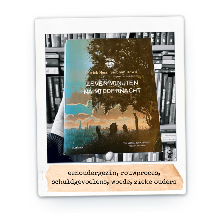 Polaroid van het boek 'Zeven minuten na middernacht' met de belangrijkste onderwerpen van het boek