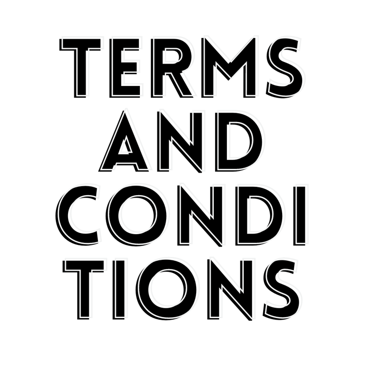 A white square with the words "terms and conditions"