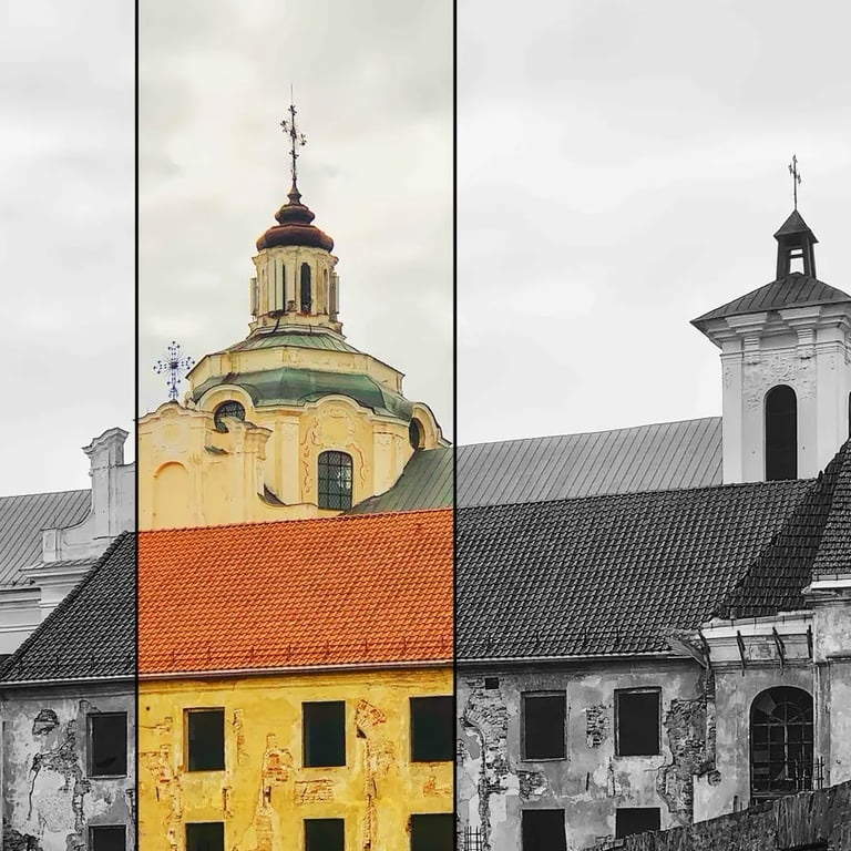 Diverse architecture showcased in two buildings