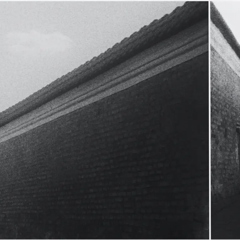 A collage of black and white street brick wall photos