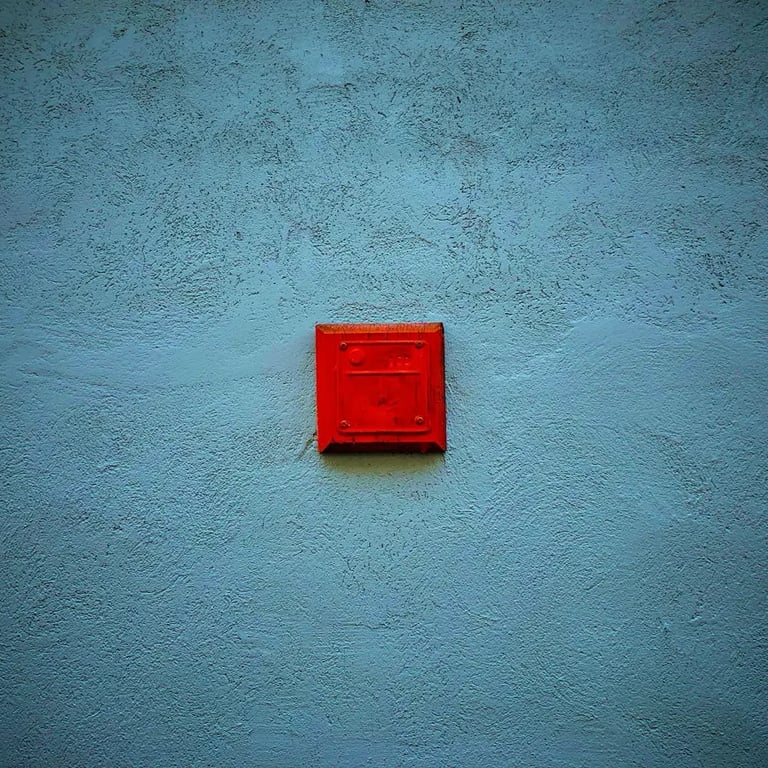 A red square painted on a wall