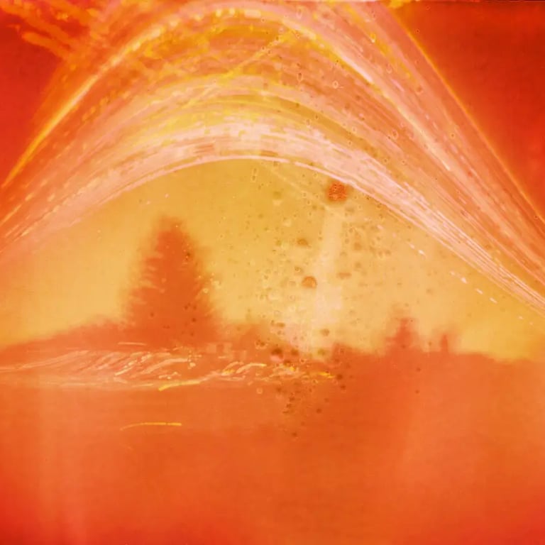 Sun path with vibrant red and orange light