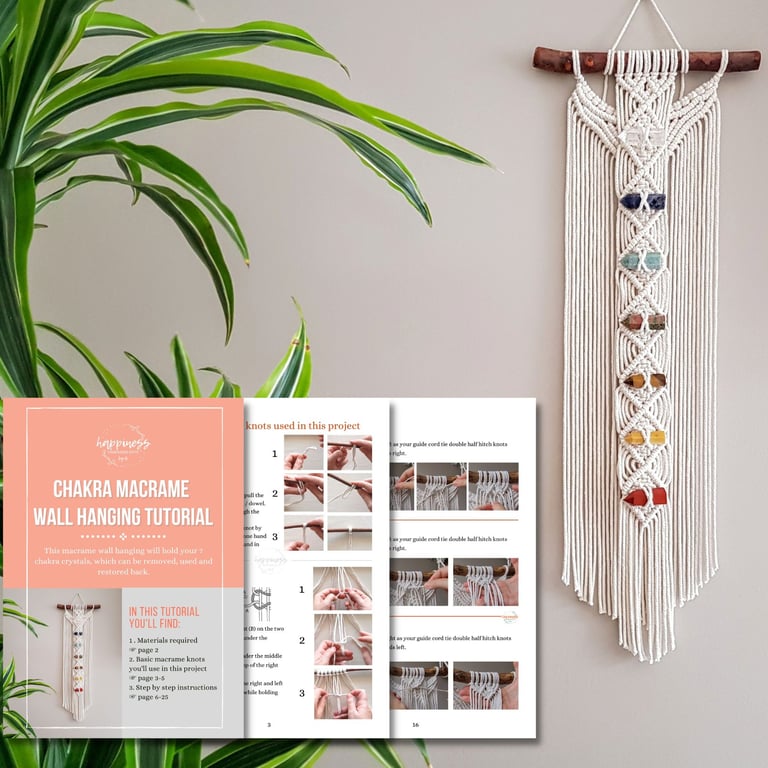 Macrame pattern PDF document with photos and step-by-step instructions