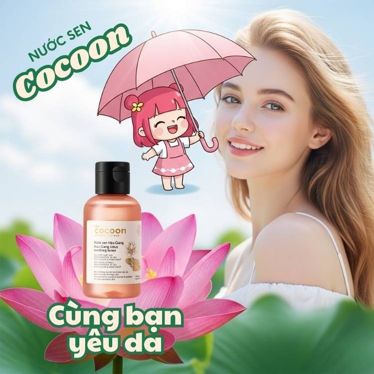 toner nước sen cocoon cấp ẩm cho da mụn