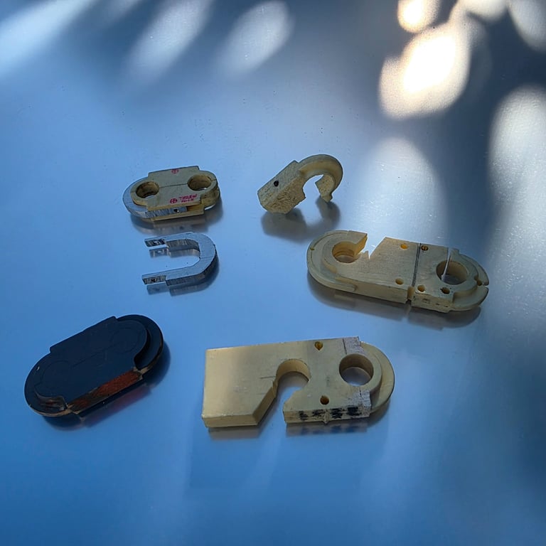 LaPenna lamp mock-up brackets with aluminum clasp