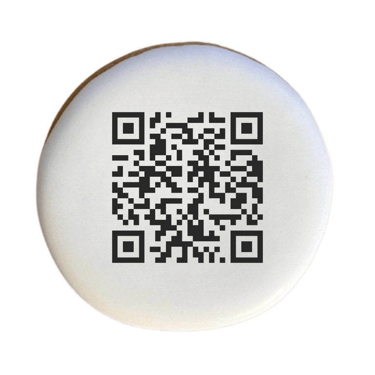 un biscuit imprimé avec qr code