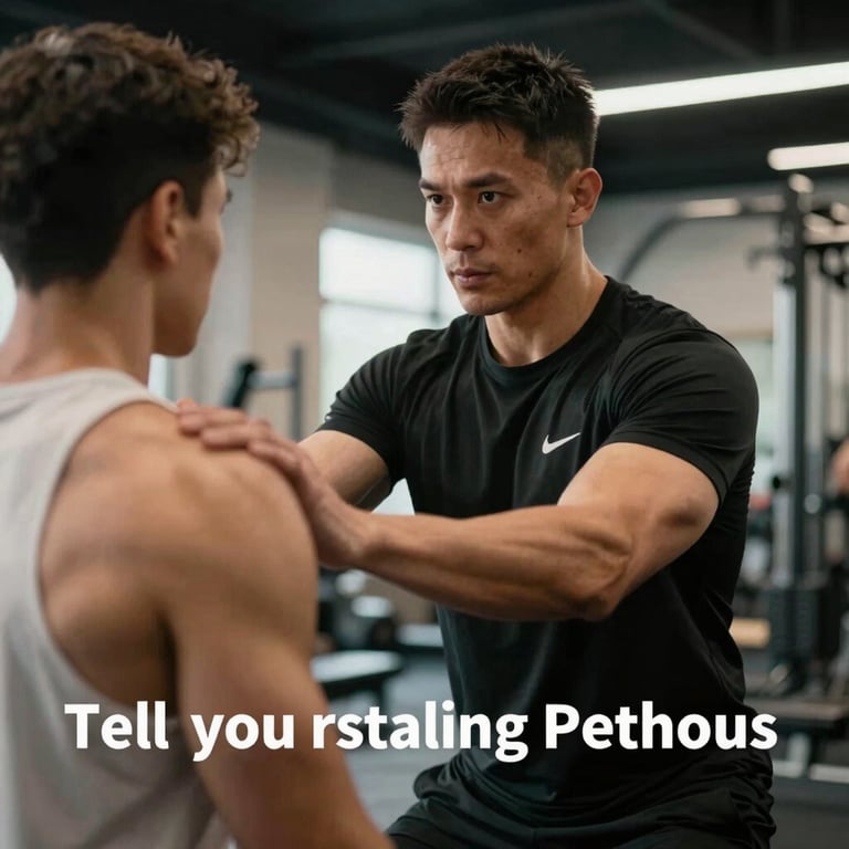 A professional personal trainer in a gym setting, focusing on a client's technique, cinematic lighting.