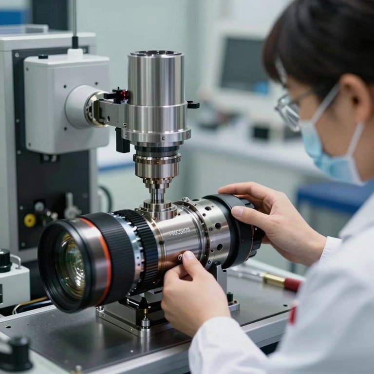 Precision aerospace components being inspected in a high-tech facility, emphasizing engineering and technical staffing solutions.