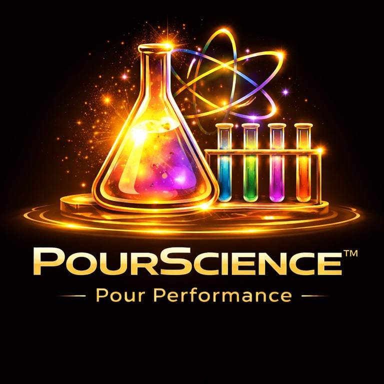 Pour Science hero visual showing the performance layer used to improve brand visibility