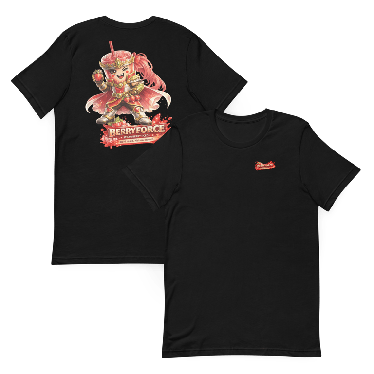 black berryforce hero t shirts showing front and back prints