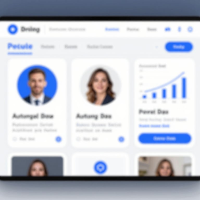 A professional user interface showing automated data reports and personalized investment identities.