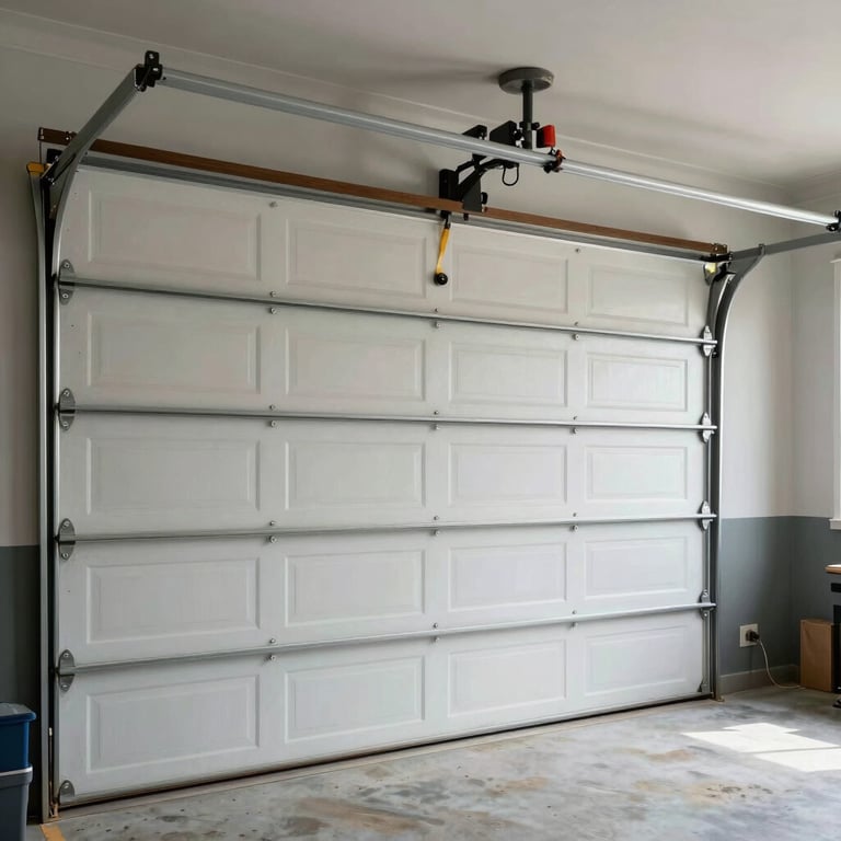 A clean, well-lit garage of a North American / US home showing professional sealant work for pest prevention.