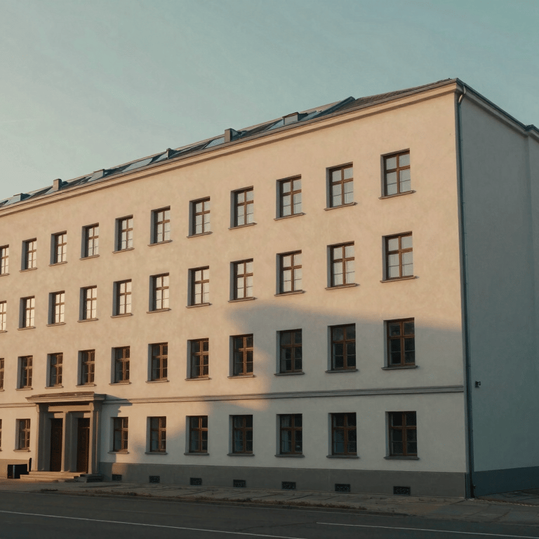 A close-up shot of a minimalist building entrance with a polished dark charcoal metal intercom, representing security and professionalism.