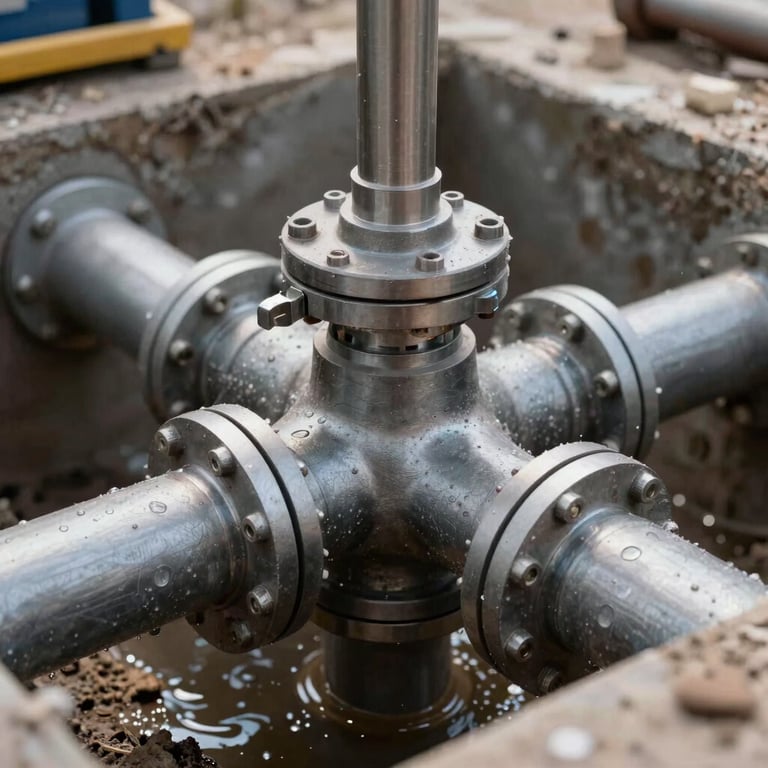 A detailed shot of a water drainage system installation, highlighting precision engineering and environmental compliance.