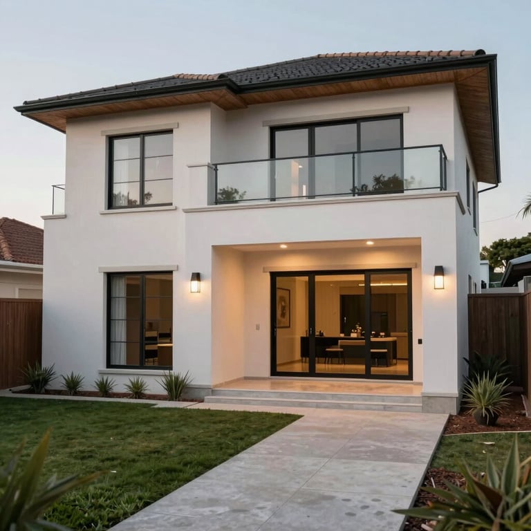 A finished luxury home renovation project in a South African suburb.