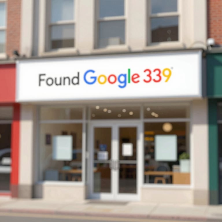 A local business storefront with a 'Found on Google' sticker, bright and welcoming.