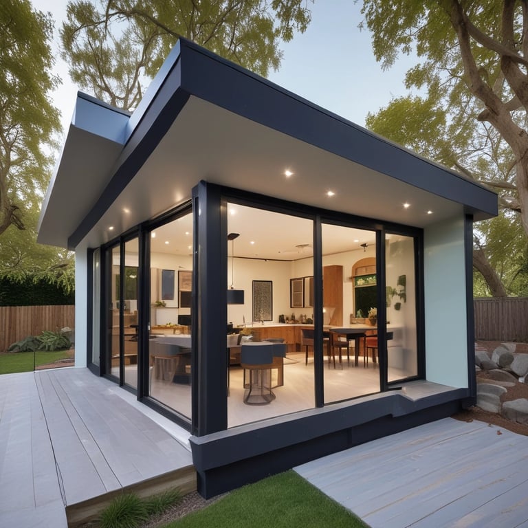 A friendly team member discussing home improvement plans with a homeowner in a bright, modern living room.