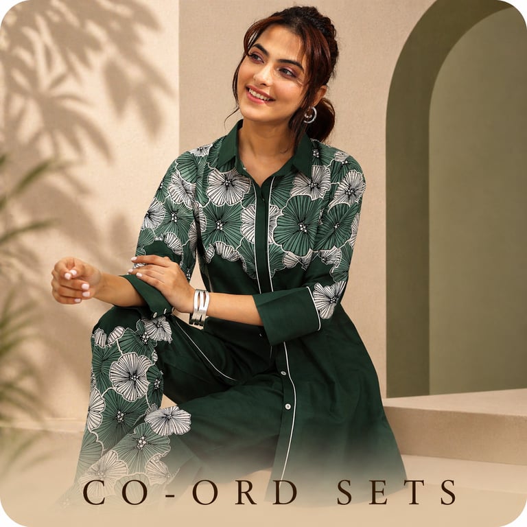 woman modern ethnic co orde sets tryshopy