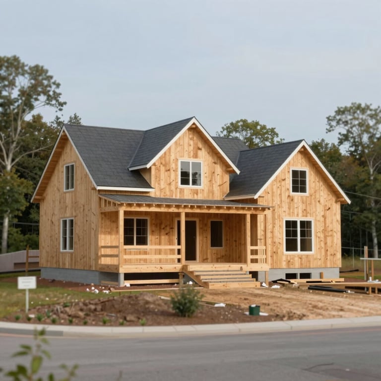 A large new construction home in Maine, showing the scale of projects handled with professional reliability and sturdy craftsmanship.