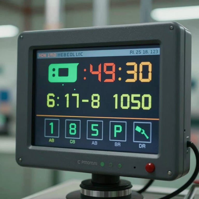 Close-up of the digital monitoring interface of a power plant showing modern telemetry.