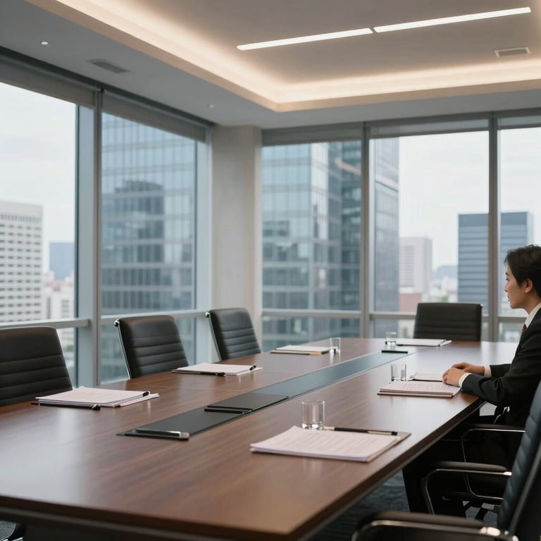 A bright and professional conference room in a North American high-rise, reflecting a sophisticated brokerage environment.