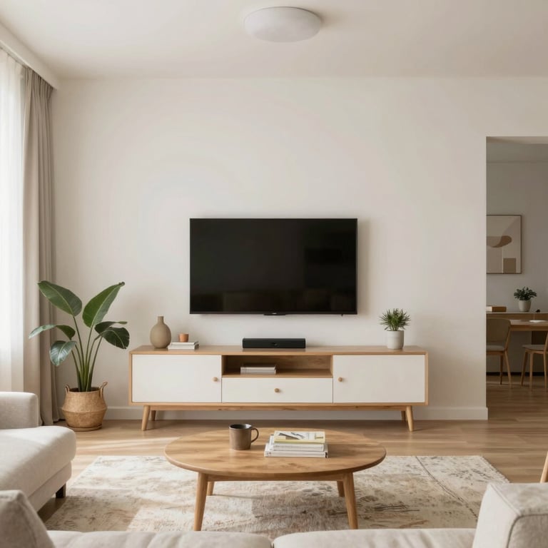 Close-up of sparkling kitchen countertops with vintage appliances and a groovy patterned backsplash.