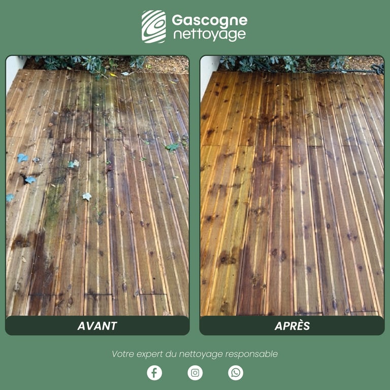Gascogne Nettoyage - Nettoyage Terrasse Bois Léognan