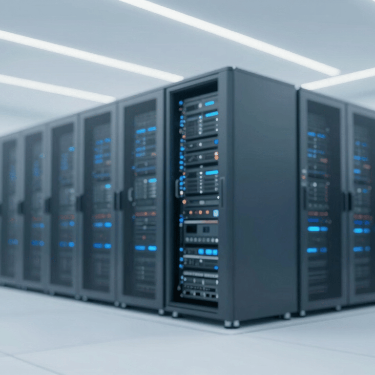 Abstract visualization of structured big data using #2C528B and light gray tones.