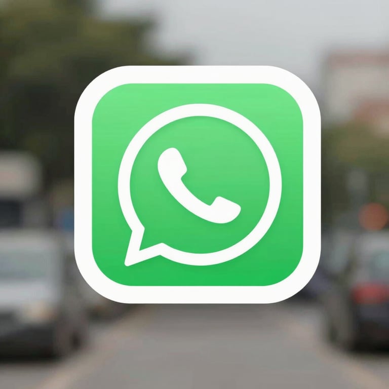 A delivery notification icon integrated within a WhatsApp chat bubble, minimalist and efficient style.