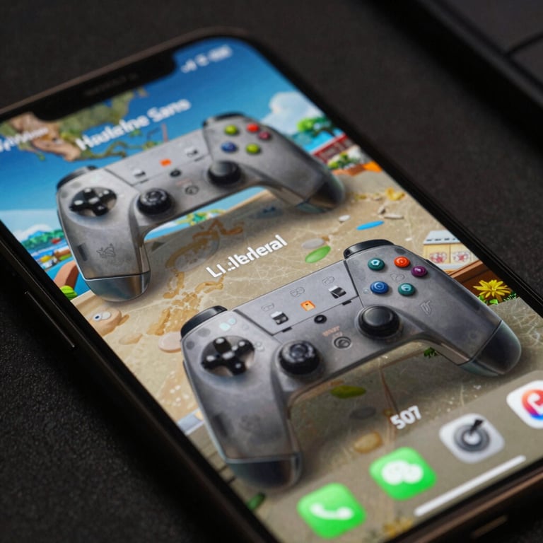 Macro shot of a high-resolution smartphone screen in a Global / International environment, focusing on modern, responsive game graphics.