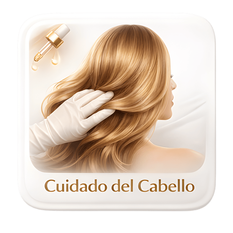 Tratamiento de cuidado del cabello con aceite reparador aplicado por manos profesionales.