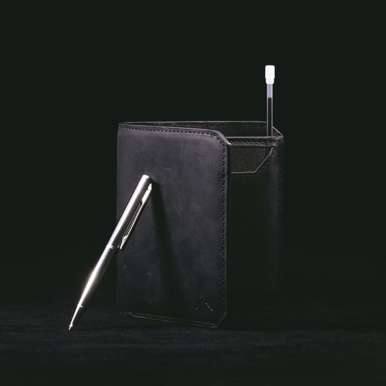 Carteira slim minimalista EDC em couro para Everyday Carry com design compacto