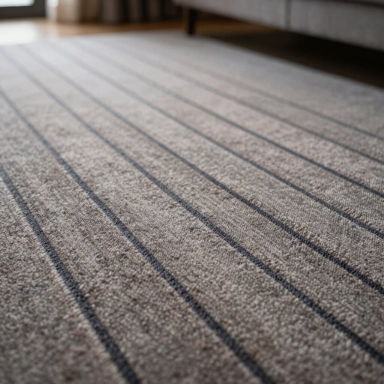 Close up of an elite interior detail showing perfectly vacuumed carpets with crisp lines.