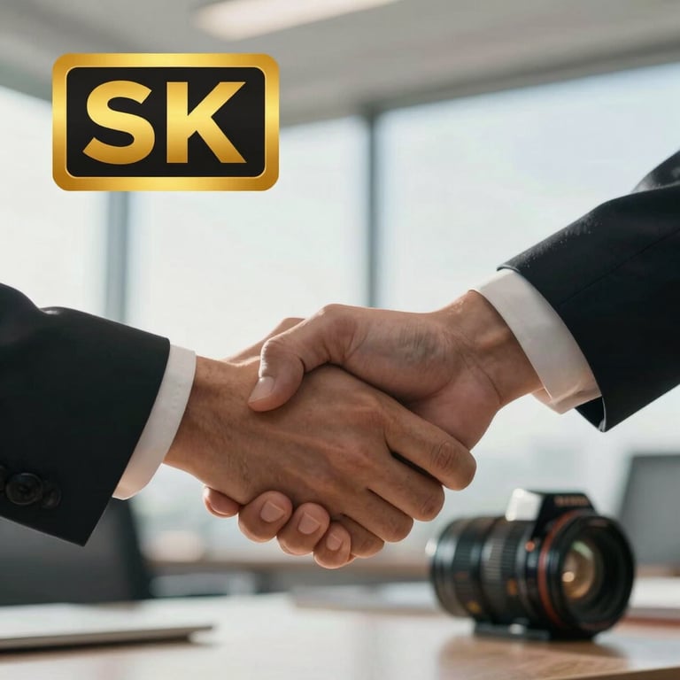 A close-up of a professional and firm handshake between two people in a sunlit office, representing a trustworthy partnership.