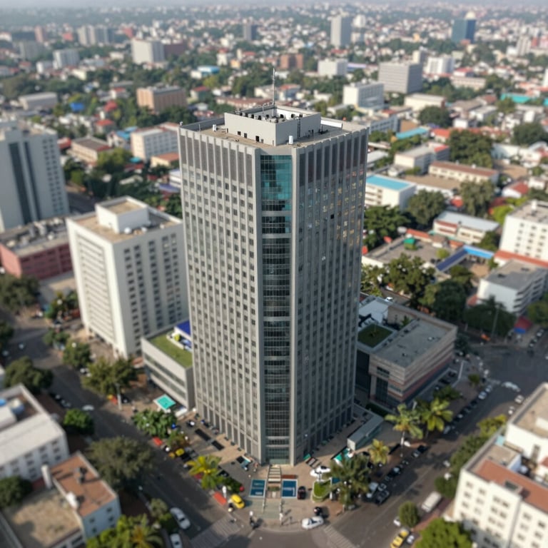 Aerial view of the Gurugram business district, emphasizing a prime consultancy location.