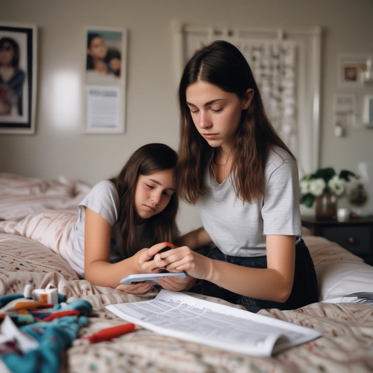Parent helping child with concentration and focus during learning activity