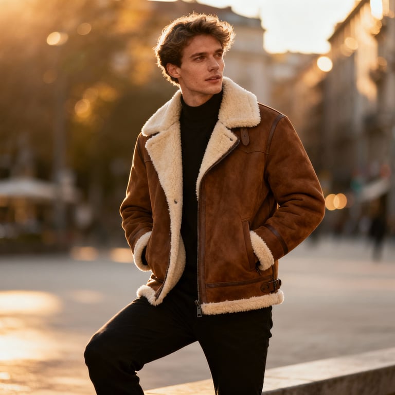 Giubbino in montone da uomo