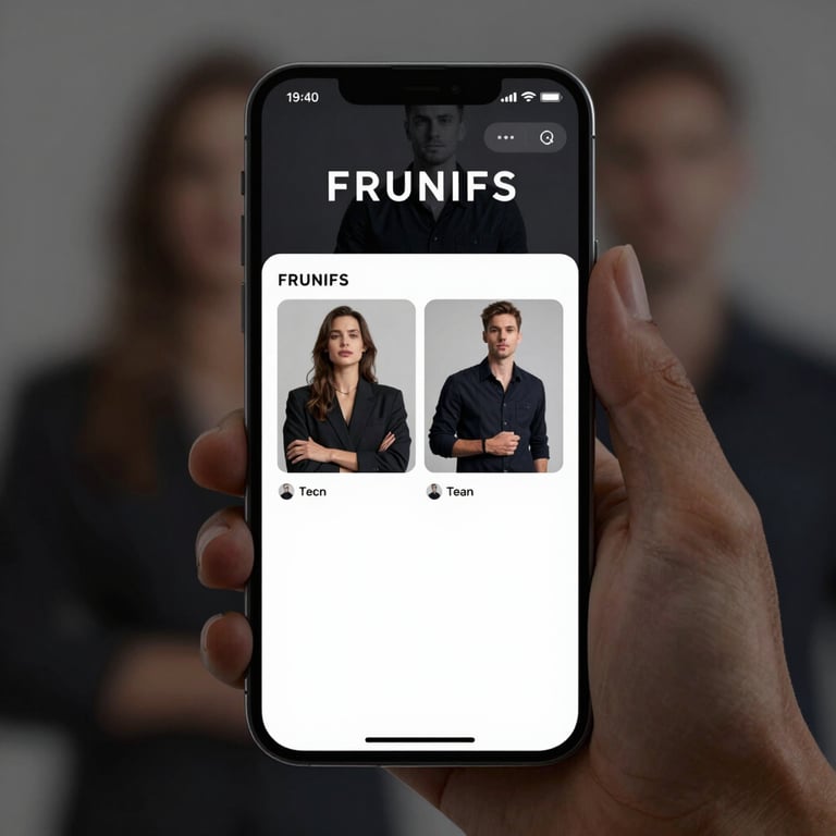 Cinematic shot of a brand campaign launch on a smartphone screen, sleek and sophisticated.
