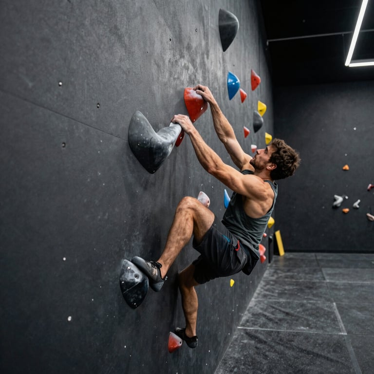 Man performing mountain climbers in a dark, high-end training facility with charcoal flooring and minimalist aesthetics in North America.