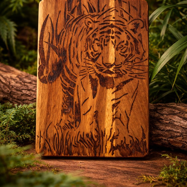 wood-burned-tiger-on-a-cutting-board