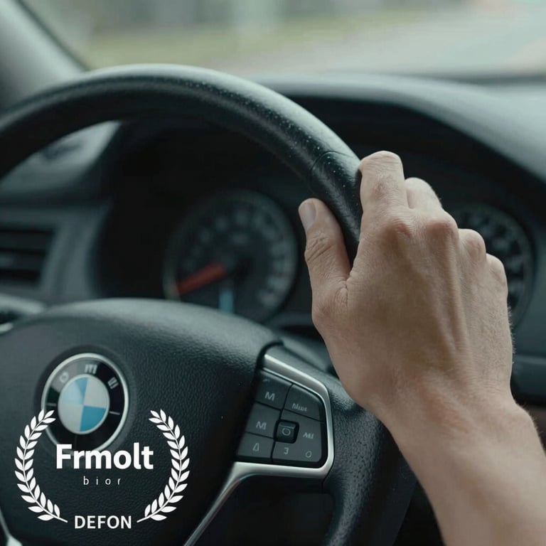 A macro shot of a driver's hand on a steering wheel, representing the personal connection and control of the road.