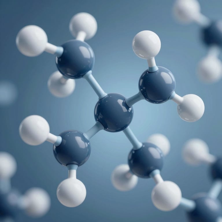An abstract visualization of molecular structures in pharmaceutical research, using shades of #0D2D52 and white.