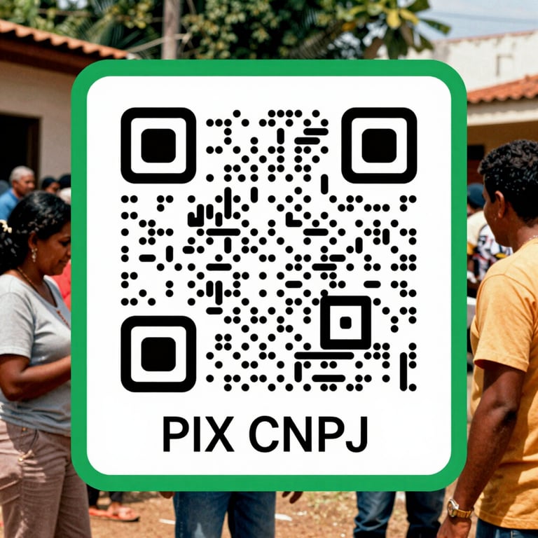 A clean, high-contrast QR Code graphic on a white card, framed by a subtle green border, with the text 'PIX CNPJ' printed clearly below it