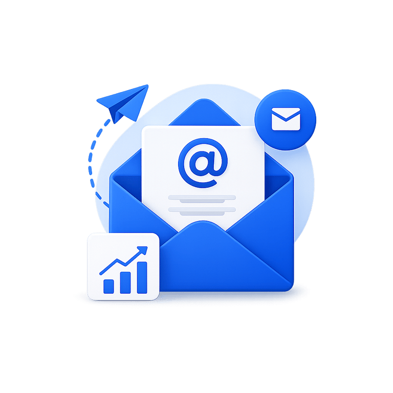 Icon illustrating email marketing strategy for generating qualified B2B leads and booking meetings
