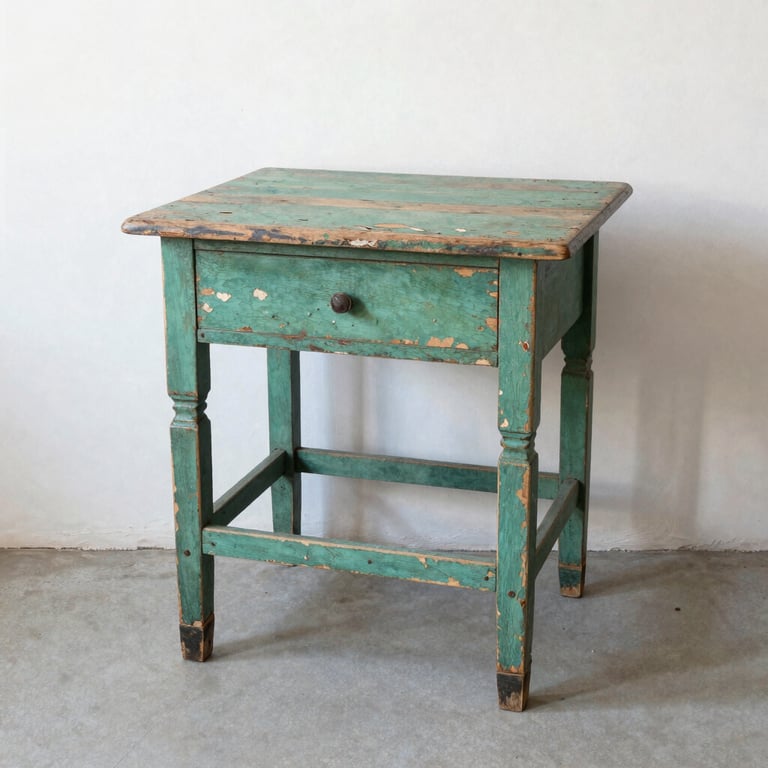 Laser paint stripping a wooden table