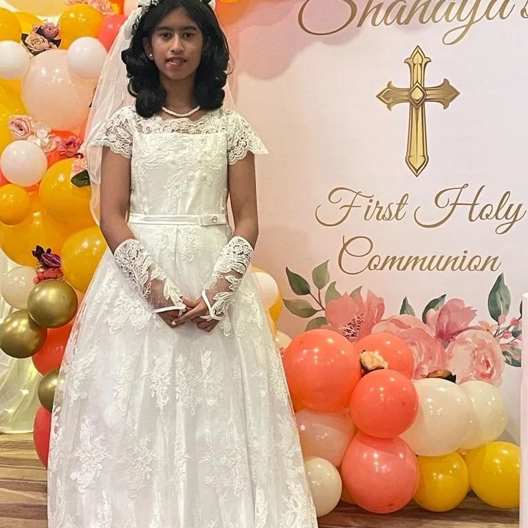 beautiful little bride dress  communion dress