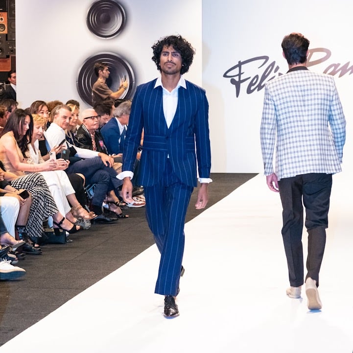 Dany Peña international male model walking runway at fashion show
