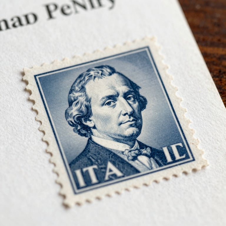 Detailed shot of an Italian legal stamp on a thick paper document, focus on texture and professionalism.