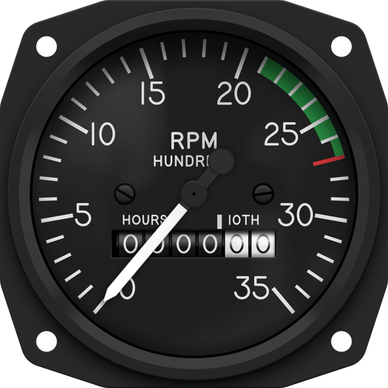 AVNX Cessna 152 RPM tachometer gauge for realistic flight simulation