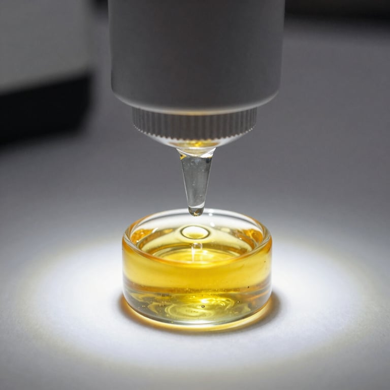 Detailed macro shot of high-quality glass repair resin under a professional UV curing lamp.